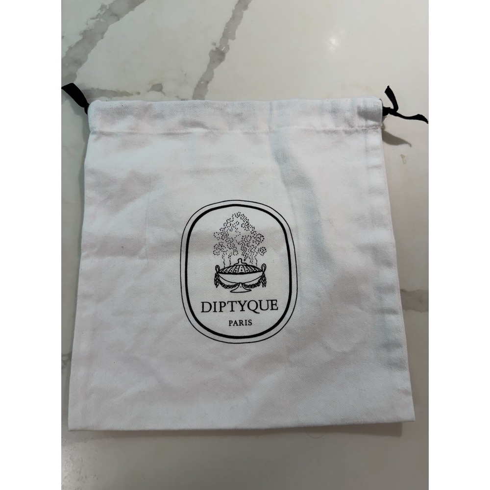 Diptyque Paris White Drawstring Dust Bag Storage Pouch 10 X 10 In Candle Perfume